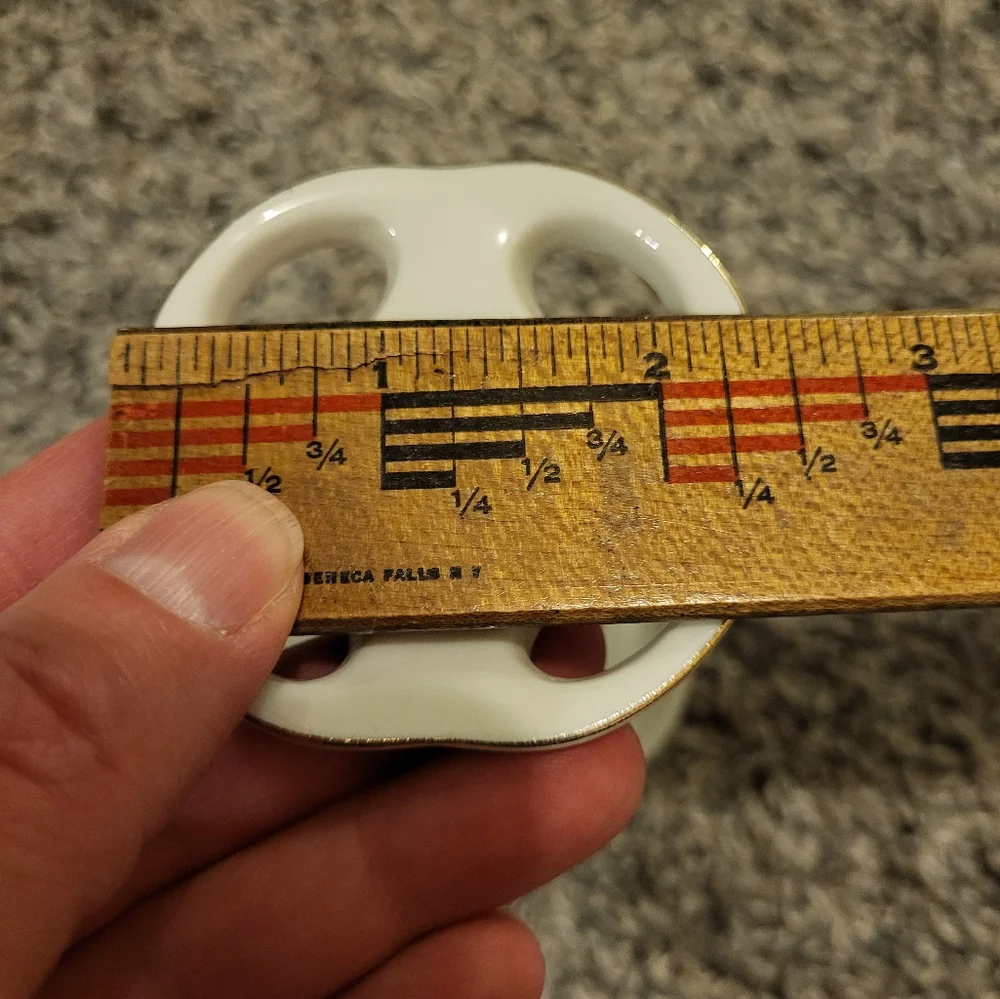 MCM Porcelain Toothbrush Holder with Gold Trim.